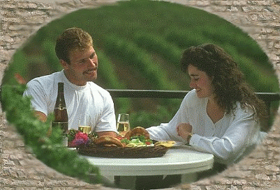 couple enjoying wine